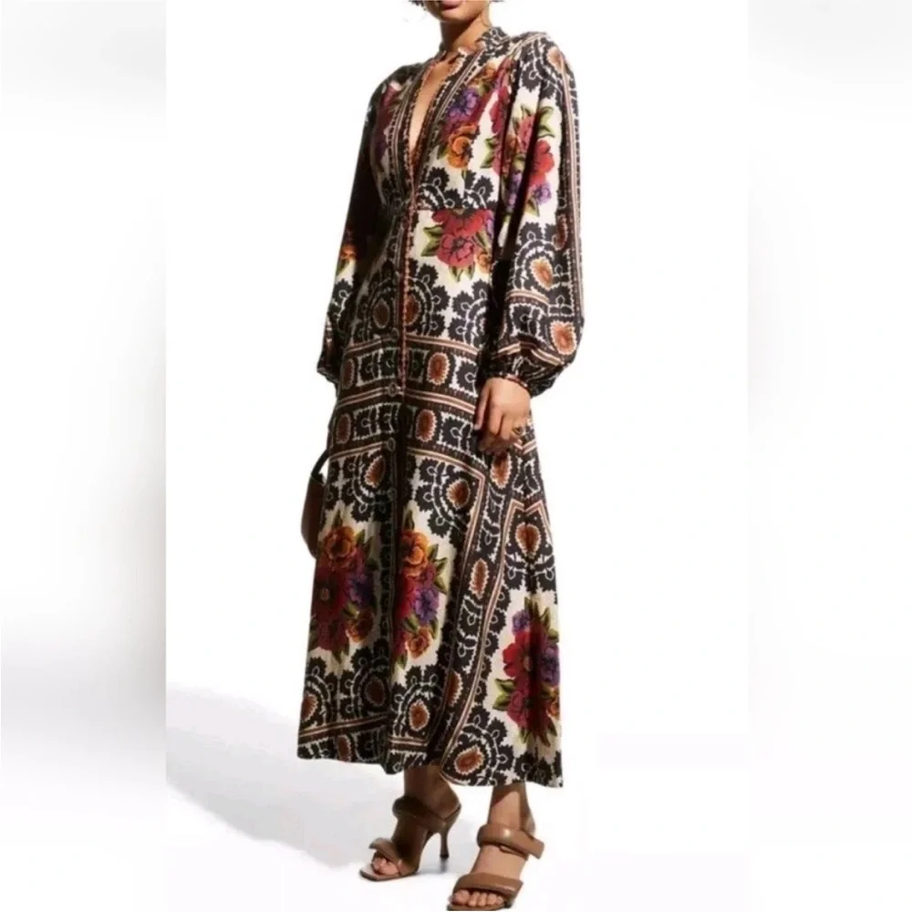 NWT Farm Rio flower tapestry maxi dress - Picture 3 of 11